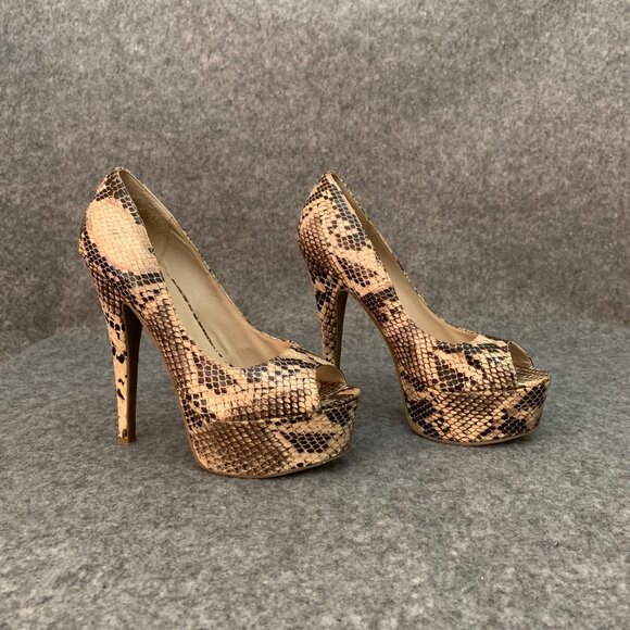 ZIGI New York Women's Snakeprint Heel Peep Toe Shoes - Picture 4 of 11